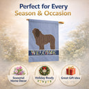Bergamasco Shepherd Welcome House Flag 28x40 Porch Sleeve Pole Decorative Outside Yard Banner Artwork Wall Hanging, Polyester