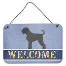 Black Russian Terrier Welcome Wall or Door Hanging Prints BB8293DS812
