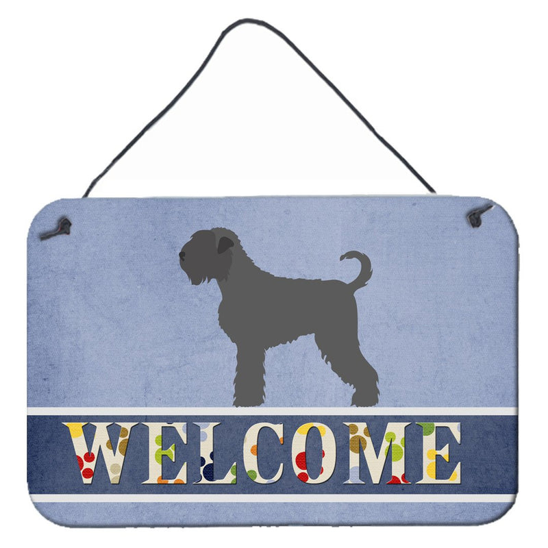 Black Russian Terrier Welcome Wall or Door Hanging Prints BB8293DS812