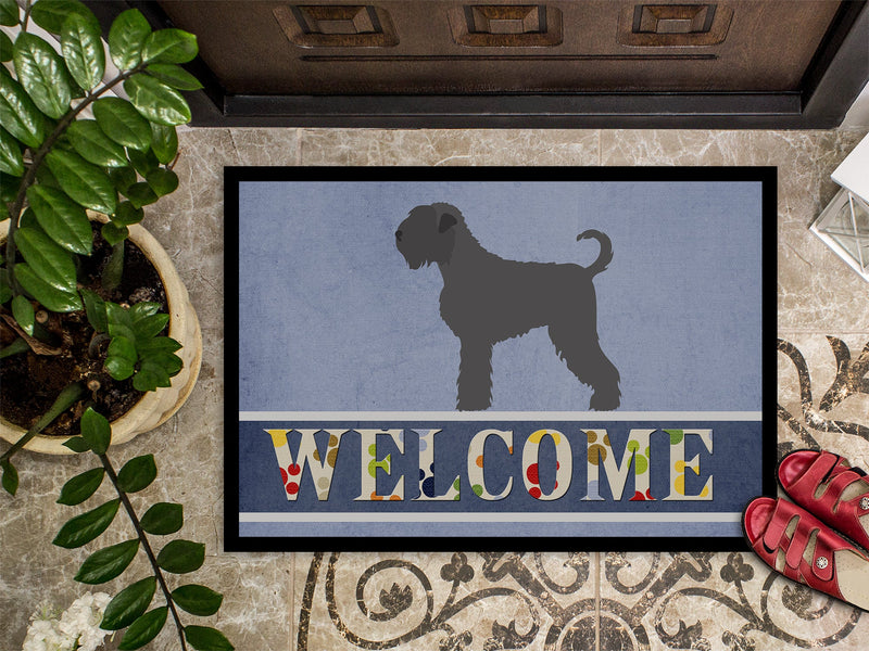 Black Russian Terrier Welcome Doormat - 18x27 Decorative Floor Mat – Indoor/Outdoor Rug with Artistic Flair BB8293MAT