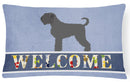 Black Russian Terrier Welcome Canvas Fabric Decorative Pillow BB8293PW1216