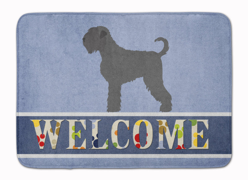 Black Russian Terrier Welcome Machine Washable Memory Foam Mat BB8293RUG