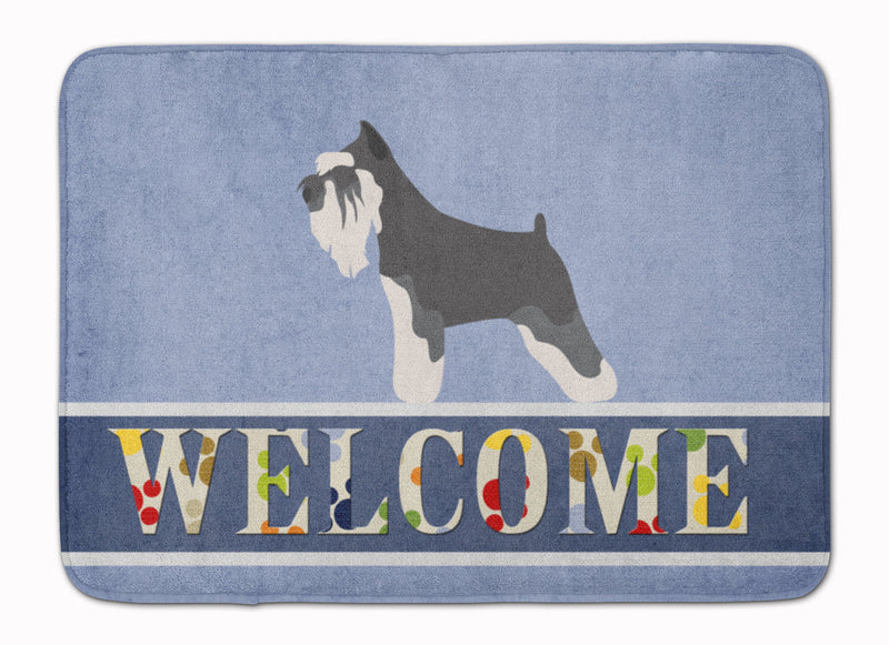 Miniature Schnauzer Welcome Machine Washable Memory Foam Mat BB8298RUG