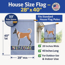 Belgian Malinois Welcome House Flag 28x40 Porch Sleeve Pole Decorative Outside Yard Banner Artwork Wall Hanging, Polyester
