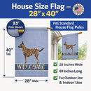 Dutch Shepherd Welcome House Flag 28x40 Porch Sleeve Pole Decorative Outside Yard Banner Artwork Wall Hanging, Polyester