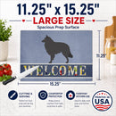 Groenendael Belgian Shepherd Cutting Board Tempered Glass Kitchen Cutting Surface, Heat Resistant Chopping, Non-Slip Feet, Food Prep & Serving