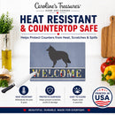 Groenendael Belgian Shepherd Cutting Board Tempered Glass Kitchen Cutting Surface, Heat Resistant Chopping, Non-Slip Feet, Food Prep & Serving