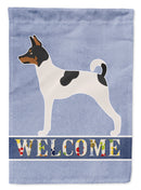 American Toy Fox Terrier Welcome House Flag 28x40 Porch Sleeve Pole Decorative Outside Yard Banner Artwork Wall Hanging, Polyester