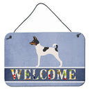 American Toy Fox Terrier Welcome Wall or Door Hanging Prints BB8306DS812