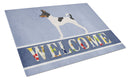 American Toy Fox Terrier Welcome Glass Cutting Boards – Durable, Decorative Kitchen Art Large BB8306LCB
