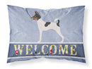 American Toy Fox Terrier Welcome Fabric Standard Pillowcase – Artistic Decorative Front, White Back BB8306PILLOWCASE