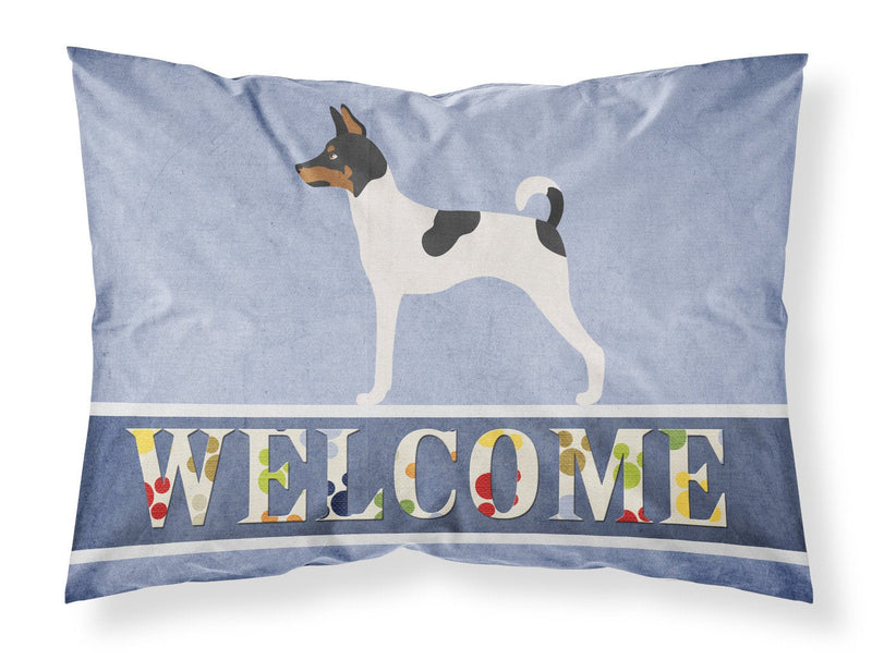 American Toy Fox Terrier Welcome Fabric Standard Pillowcase – Artistic Decorative Front, White Back BB8306PILLOWCASE