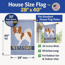 Papillon Welcome House Flag 28x40 Porch Sleeve Pole Decorative Outside Yard Banner Artwork Wall Hanging, Polyester