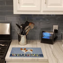 Papillon Welcome Cutting Board Tempered Glass Kitchen Cutting Surface, Heat Resistant Chopping, Non-Slip Feet, Food Prep & Serving