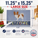 Papillon Welcome Cutting Board Tempered Glass Kitchen Cutting Surface, Heat Resistant Chopping, Non-Slip Feet, Food Prep & Serving