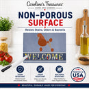 Royal Poodle Welcome Cutting Board Tempered Glass Kitchen Cutting Surface, Heat Resistant Chopping, Non-Slip Feet, Food Prep & Serving