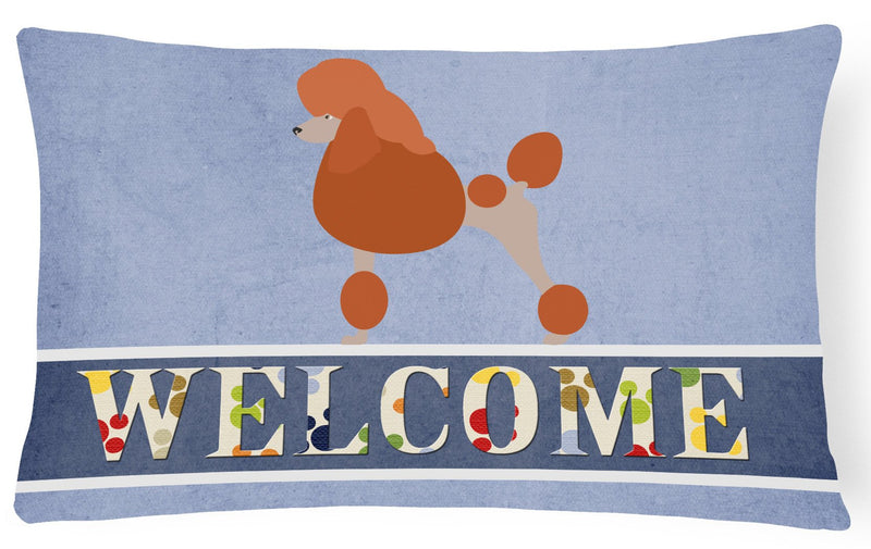 Royal Poodle Welcome Canvas Fabric Decorative Pillow BB8311PW1216