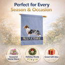 Welsh Corgi Cardigan Welcome House Flag 28x40 Porch Sleeve Pole Decorative Outside Yard Banner Artwork Wall Hanging, Polyester