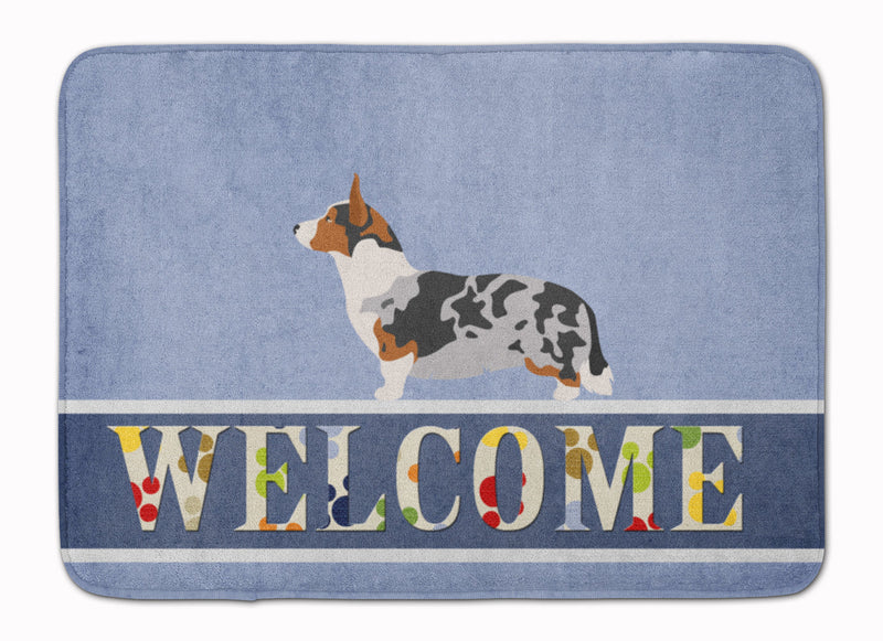 Welsh Corgi Cardigan Welcome Machine Washable Memory Foam Mat BB8313RUG