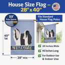 Havanese Welcome House Flag 28x40 Porch Sleeve Pole Decorative Outside Yard Banner Artwork Wall Hanging, Polyester