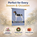 Brazilian Terrier Welcome House Flag 28x40 Porch Sleeve Pole Decorative Outside Yard Banner Artwork Wall Hanging, Polyester