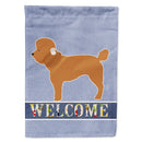 Toy Poodle Welcome House Flag 28x40 Porch Sleeve Pole Decorative Outside Yard Banner Artwork Wall Hanging, Polyester