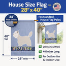 Westie Welcome House Flag 28x40 Porch Sleeve Pole Decorative Outside Yard Banner Artwork Wall Hanging, Polyester