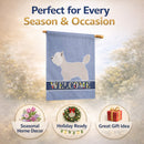 Westie Welcome House Flag 28x40 Porch Sleeve Pole Decorative Outside Yard Banner Artwork Wall Hanging, Polyester