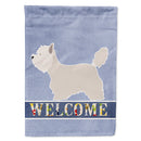 Westie Welcome House Flag 28x40 Porch Sleeve Pole Decorative Outside Yard Banner Artwork Wall Hanging, Polyester