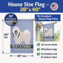 Lhasa Apso Welcome House Flag 28x40 Porch Sleeve Pole Decorative Outside Yard Banner Artwork Wall Hanging, Polyester