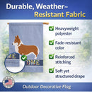Pembroke Welsh Corgi Welcome House Flag 28x40 Porch Sleeve Pole Decorative Outside Yard Banner Artwork Wall Hanging, Polyester