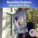 Papillon Welcome House Flag 28x40 Porch Sleeve Pole Decorative Outside Yard Banner Artwork Wall Hanging, Polyester