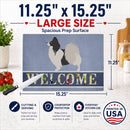 Papillon Welcome Cutting Board Tempered Glass Kitchen Cutting Surface, Heat Resistant Chopping, Non-Slip Feet, Food Prep & Serving