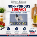 Papillon Welcome Cutting Board Tempered Glass Kitchen Cutting Surface, Heat Resistant Chopping, Non-Slip Feet, Food Prep & Serving