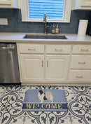 Papillon Welcome Memory Foam Kitchen Mat Machine Washable Anti-Fatigue Cushion Comfort Bath or Kitchen Rug