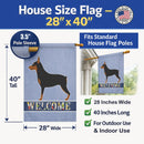 Miniature Pinscher Welcome House Flag 28x40 Porch Sleeve Pole Decorative Outside Yard Banner Artwork Wall Hanging, Polyester