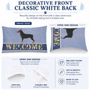 Miniature Pinscher Welcome Standard Pillowcase Lightweight Super Soft Easy Care Decorative Artwork Pillowcase, Standard