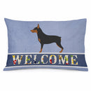 Miniature Pinscher Welcome Standard Pillowcase Lightweight Super Soft Easy Care Decorative Artwork Pillowcase, Standard