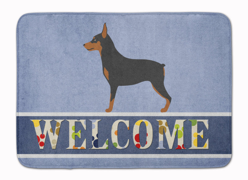 Miniature Pinscher Welcome Machine Washable Memory Foam Mat BB8323RUG