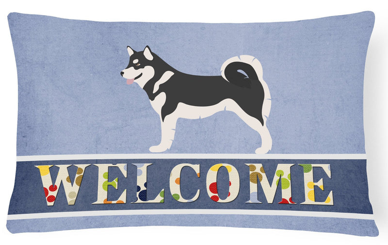 Alaskan Malamute Welcome Canvas Fabric Decorative Pillow BB8324PW1216