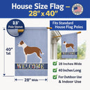Pit Bull Terrier Welcome House Flag 28x40 Porch Sleeve Pole Decorative Outside Yard Banner Artwork Wall Hanging, Polyester
