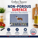 Pit Bull Terrier Welcome Cutting Board Tempered Glass Kitchen Cutting Surface, Heat Resistant Chopping, Non-Slip Feet, Food Prep & Serving