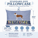 Pit Bull Terrier Welcome Standard Pillowcase Lightweight Super Soft Easy Care Decorative Artwork Pillowcase, Standard