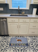 Pit Bull Terrier Welcome Memory Foam Kitchen Mat Machine Washable Anti-Fatigue Cushion Comfort Bath or Kitchen Rug
