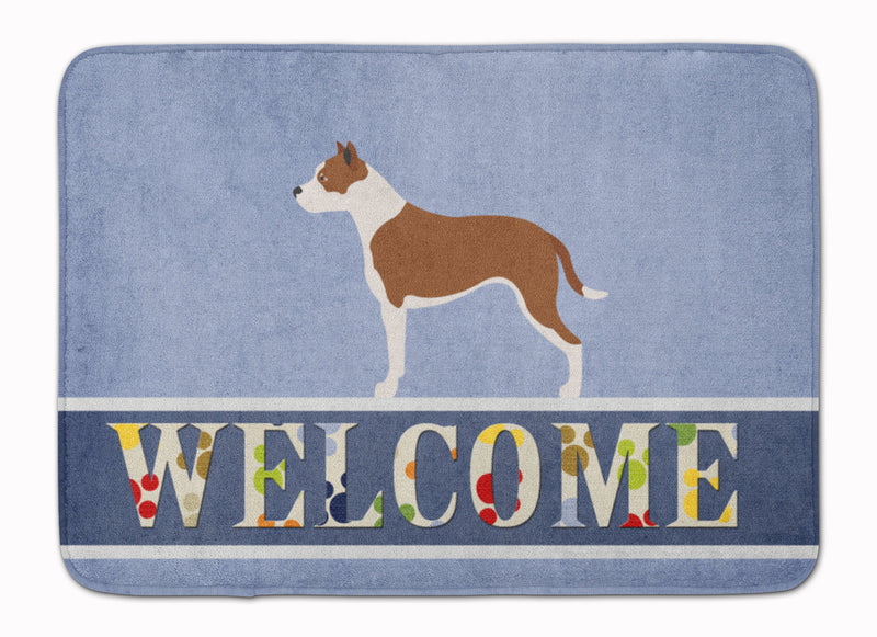 Pit Bull Terrier Welcome Machine Washable Memory Foam Mat BB8325RUG