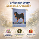 Tibetan Mastiff Welcome House Flag 28x40 Porch Sleeve Pole Decorative Outside Yard Banner Artwork Wall Hanging, Polyester
