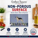 German Shepherd Welcome Cutting Board Tempered Glass Kitchen Cutting Surface, Heat Resistant Chopping, Non-Slip Feet, Food Prep & Serving