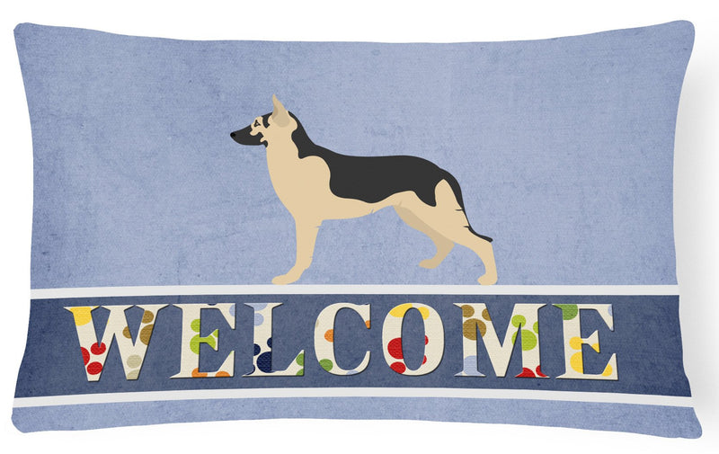 German Shepherd Welcome Canvas Fabric Decorative Pillow BB8330PW1216