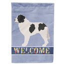 Landseer Welcome House Flag 28x40 Porch Sleeve Pole Decorative Outside Yard Banner Artwork Wall Hanging, Polyester