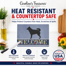 Mudi Welcome Cutting Board Tempered Glass Kitchen Cutting Surface, Heat Resistant Chopping, Non-Slip Feet, Food Prep & Serving